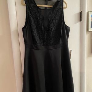 FTF black fit and flare dress plus size 0